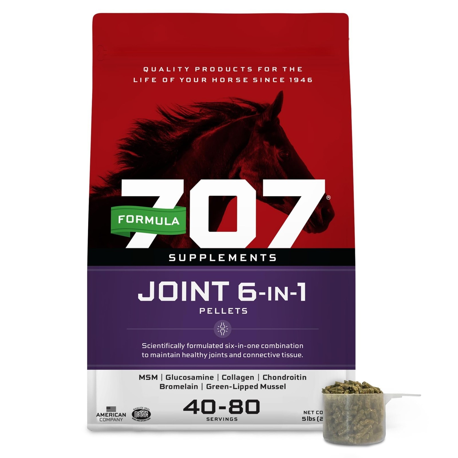 Formula 707 Joint 6in1 Equine Supplement 5 lb Bag – Support for Joint Integri…