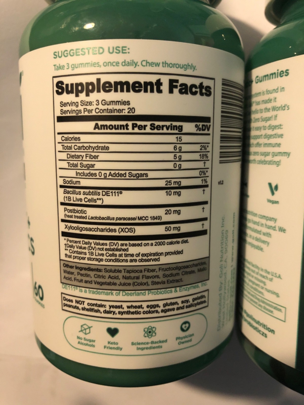 Goli Nutrition Zero Sugar Pre+Post+Probiotic Gummies 120ct Supplement New Sealed