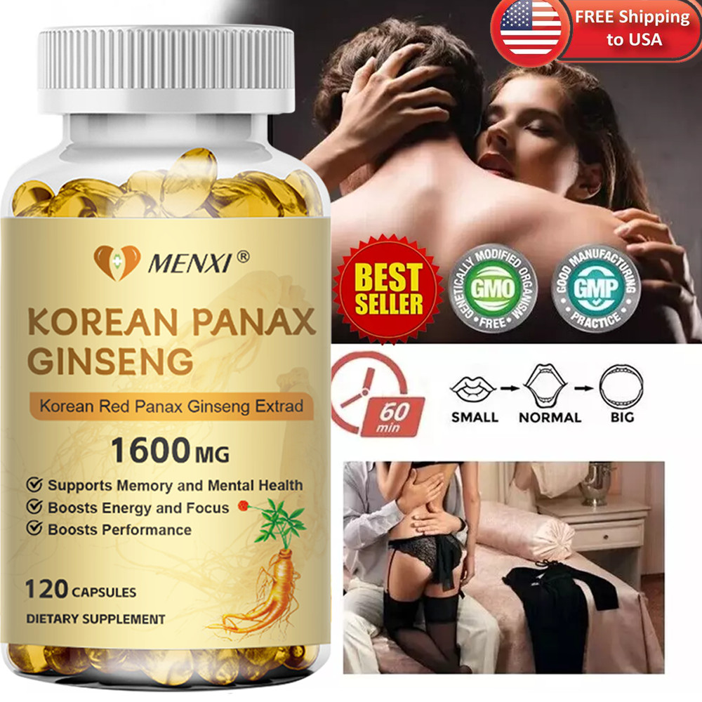 Korean Red Panax Ginseng 1600mg – 120 Capsules – High Strength NON-GMO