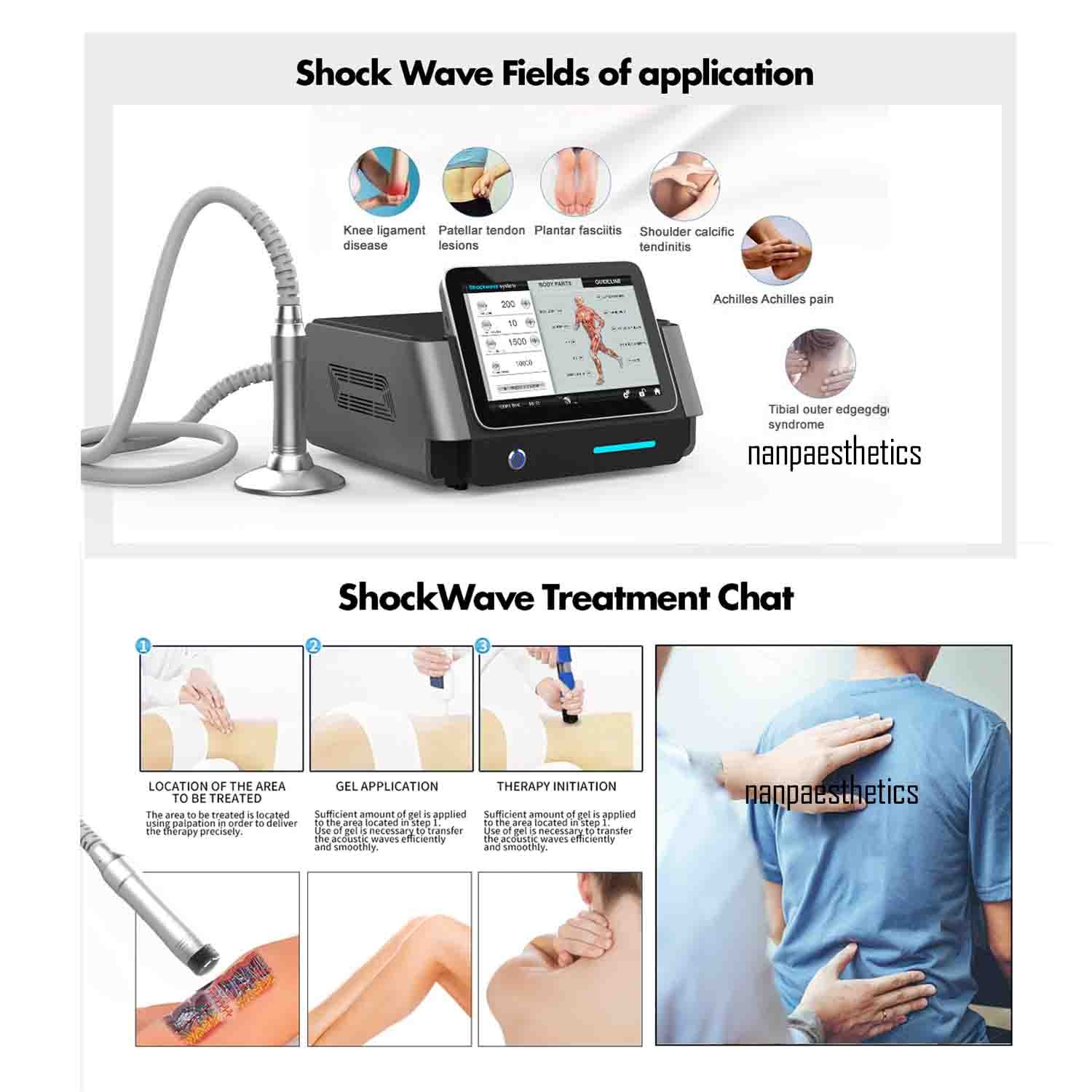Shockwave Therapy Machine Physiotherapy Muscle Pain Relief Body Rehabilitation