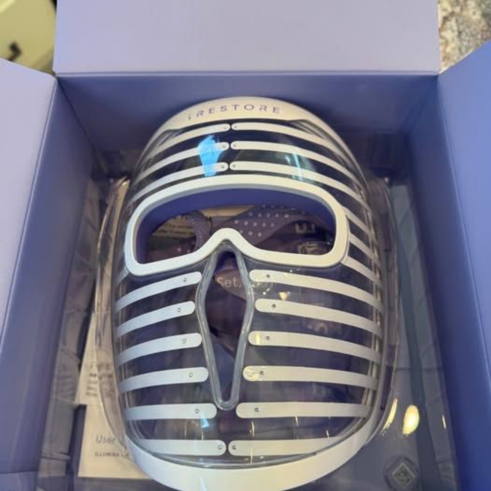 iRESTORE LED Red Light Therapy Face Mask with Neck and Chest Device