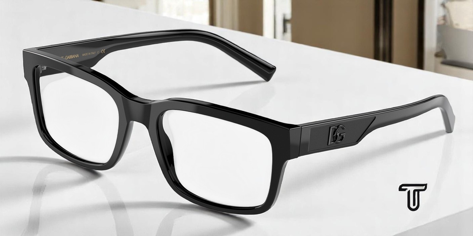 DOLCE & GABBANA DG3352 501 Rectangle Black Demo Lens 57 mm Men’s Eyeglasses