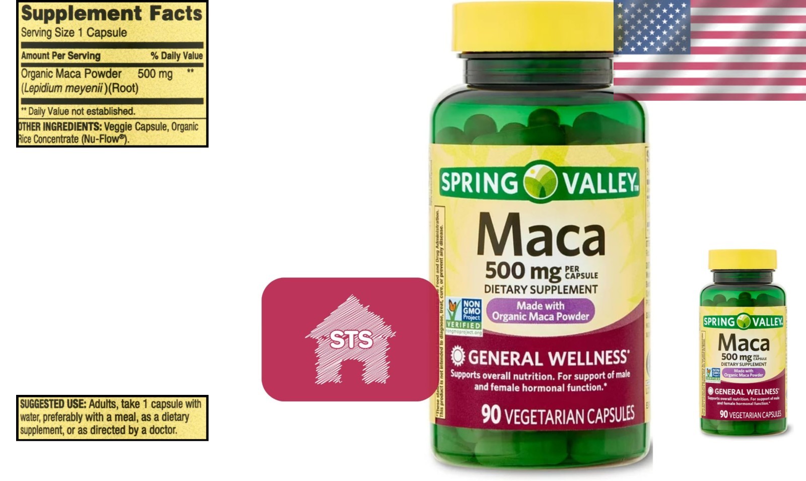 Boost Your Vitality with Spring Valley 500mg Organic Maca Root – 90 Capsules