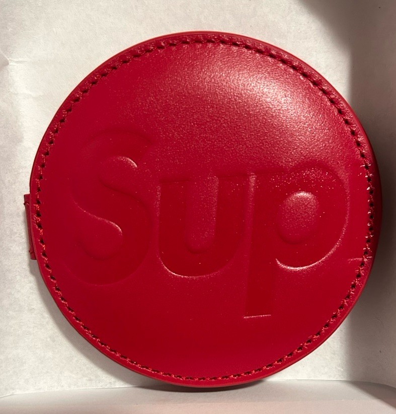 NIB Supreme Leather Pocket Mirror Red SS25 Made in Italy OS FREE SHIPPING!