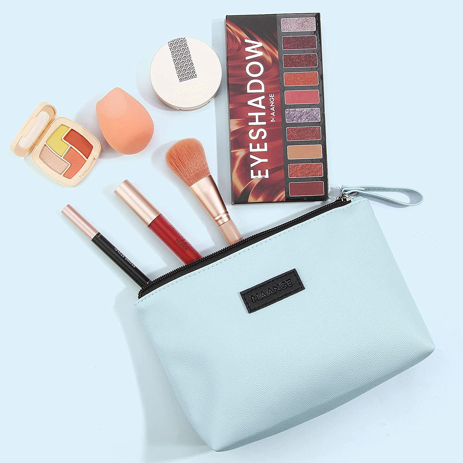 Cosmetic Bags for Women Small Makeup Bag for Purse Pu Leather Makeup Pouch Trave