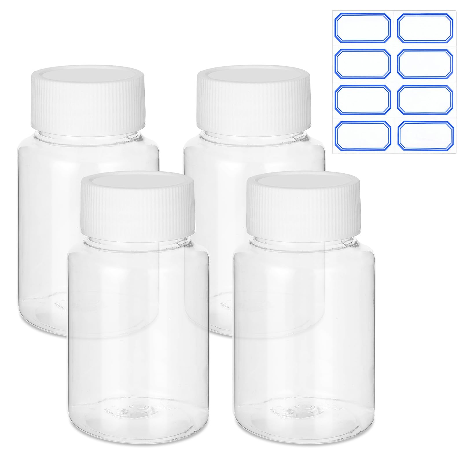 4Pcs Clear Pill Bottles, Empty Plastic Medicine Bottles, Reagent Bottle with …