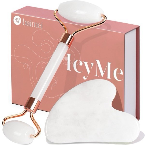 BAIMEI IcyMe Gua Sha & Jade Roller Facial Tools Face Roller and Gua Sha Set for