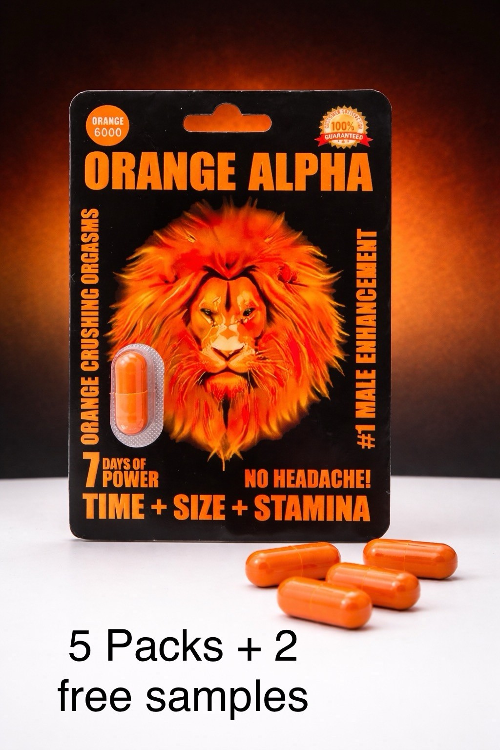 Orange Alpha Mens Libido Support 5 Packs Plus 2 Free Samples Free Shipping 🥰🥰