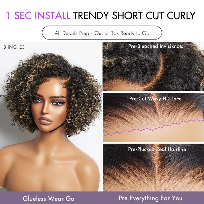 Amber Glue less Lace front wig