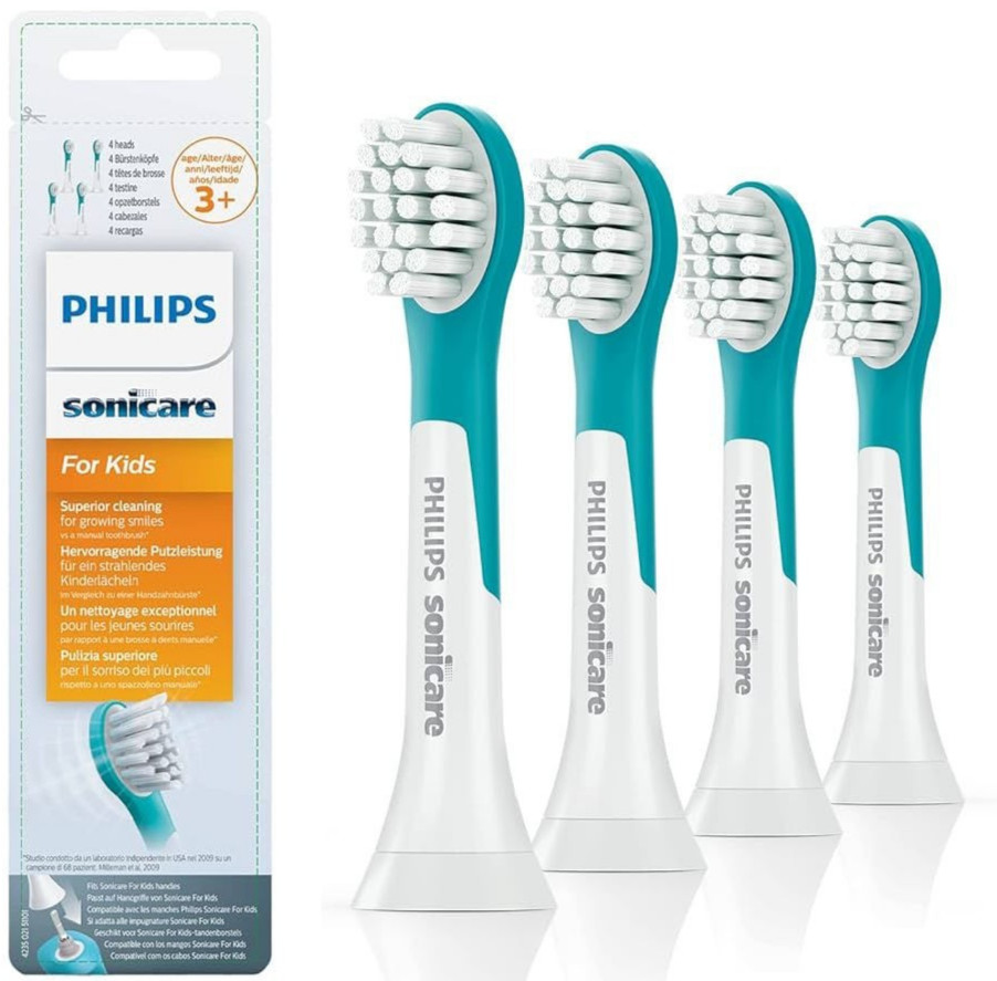 4x Pack Replacement Toothbrush Heads for Philips Sonicare Kids 3+ Years