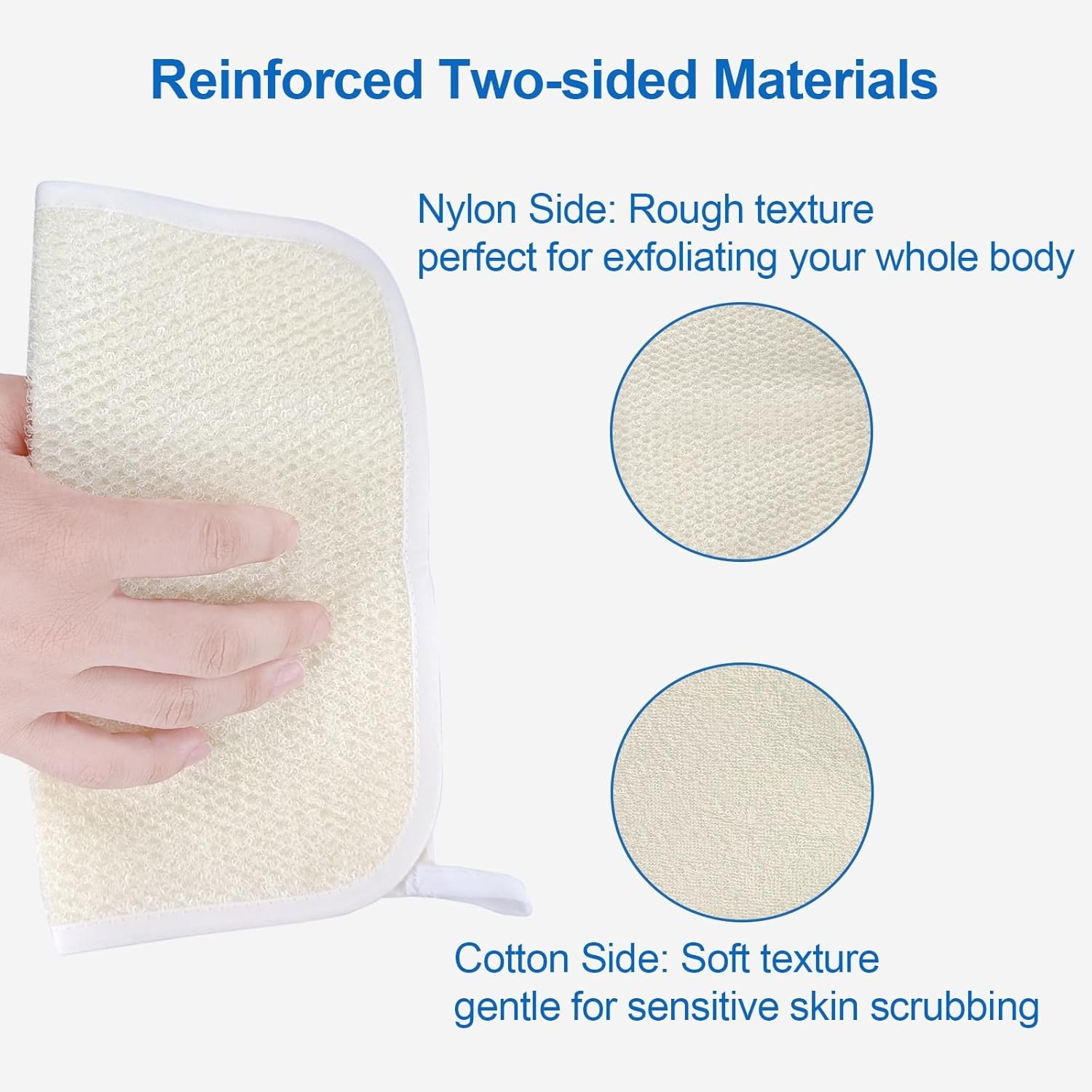 Exfoliating Washcloth (3 Pack), Shower Cloth for Body and Face Exfoliator