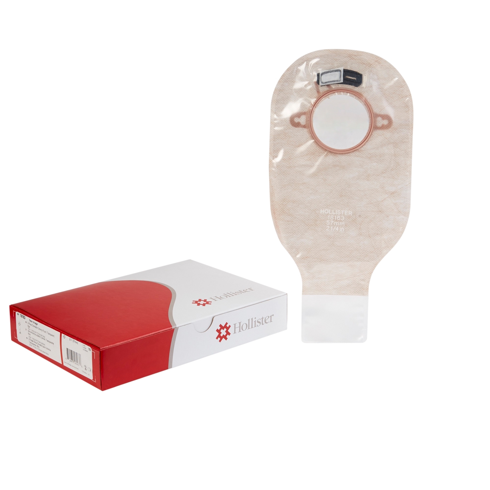 New Image Drainable 12″L 2pc System Ostomy Pouch 2.25″ Flange 18163 10 Ct