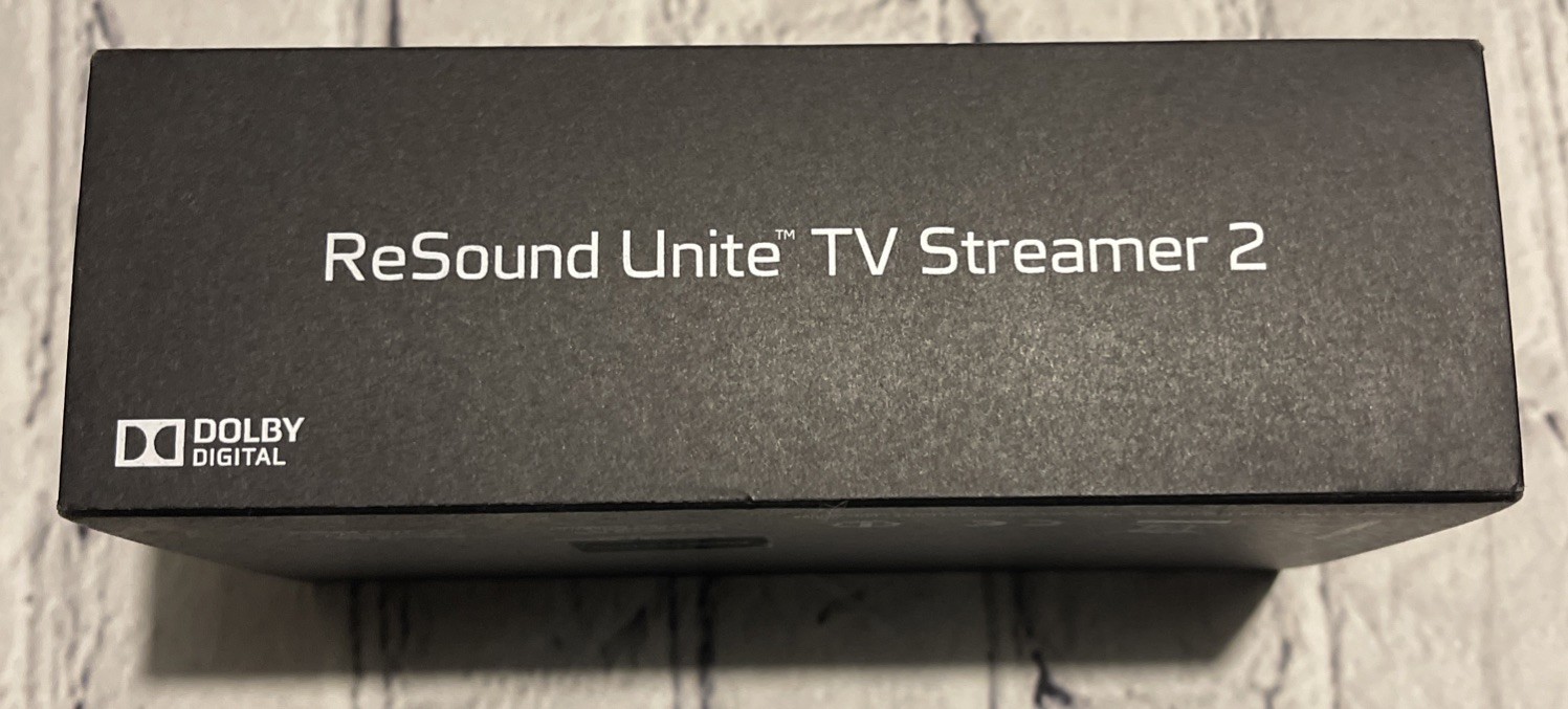 ReSound Unite TV Streamer 2 Hearing Aid Audio Accessory Dolby Digital in box