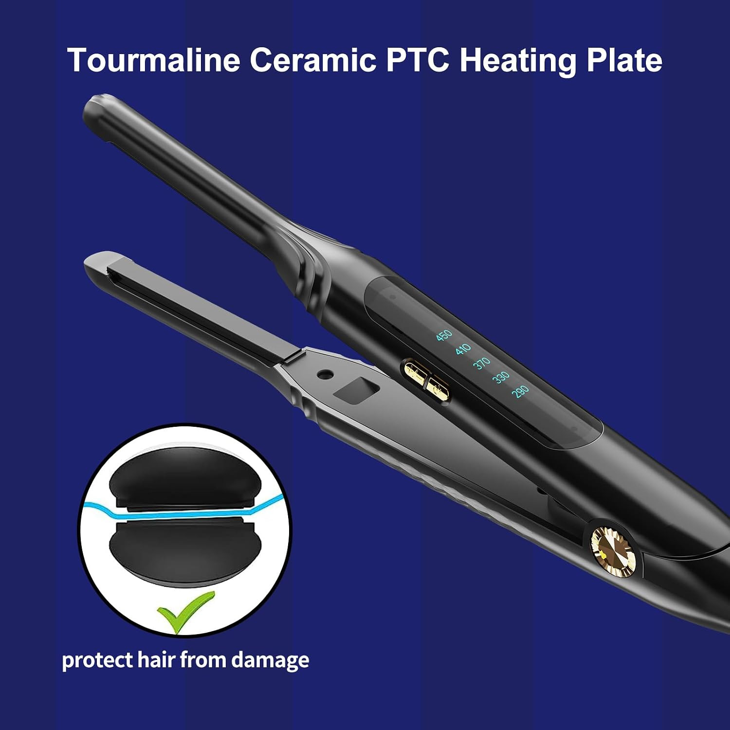 Pencil Flat Iron 3/10” Small Flat Irons for Short Hair,Pixie Cut & Bangs,Hair S