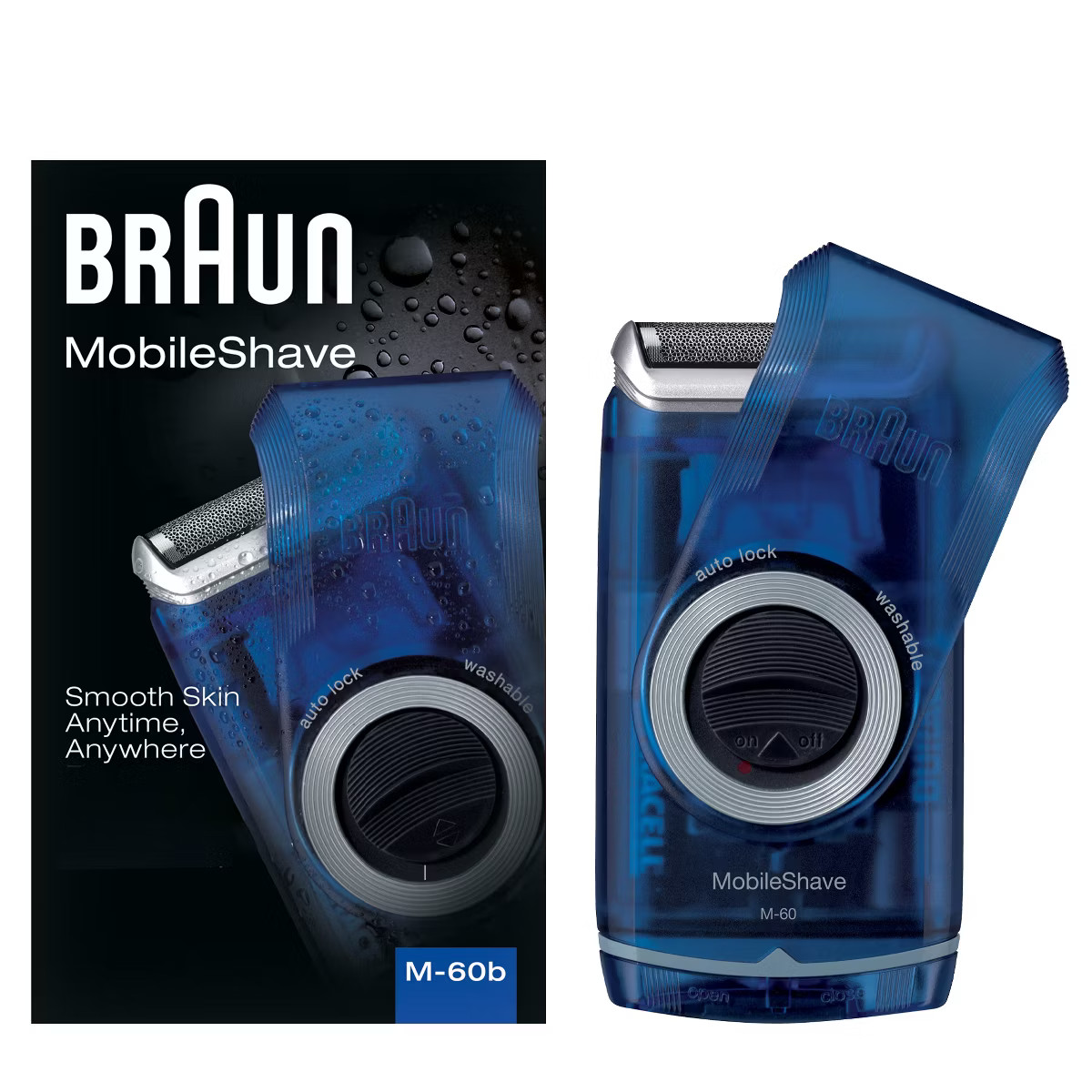 Braun Men’s Mobile Electric Razor Compact Travel Shaver – M60b