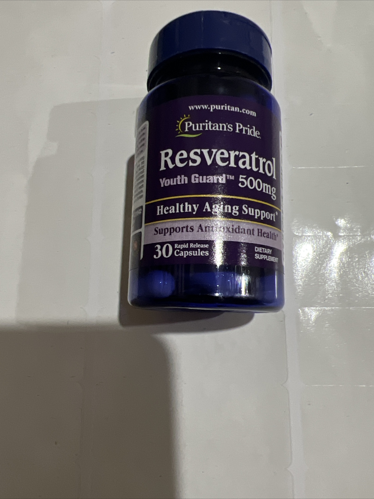 Puritan’s Pride Resveratrol Youth Guard 500 mg 30 Capsules, Exp 6/2026