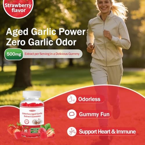 Odorless Aged Garlic Extract Gummies,Organic 2-Year Garlic Supplement for