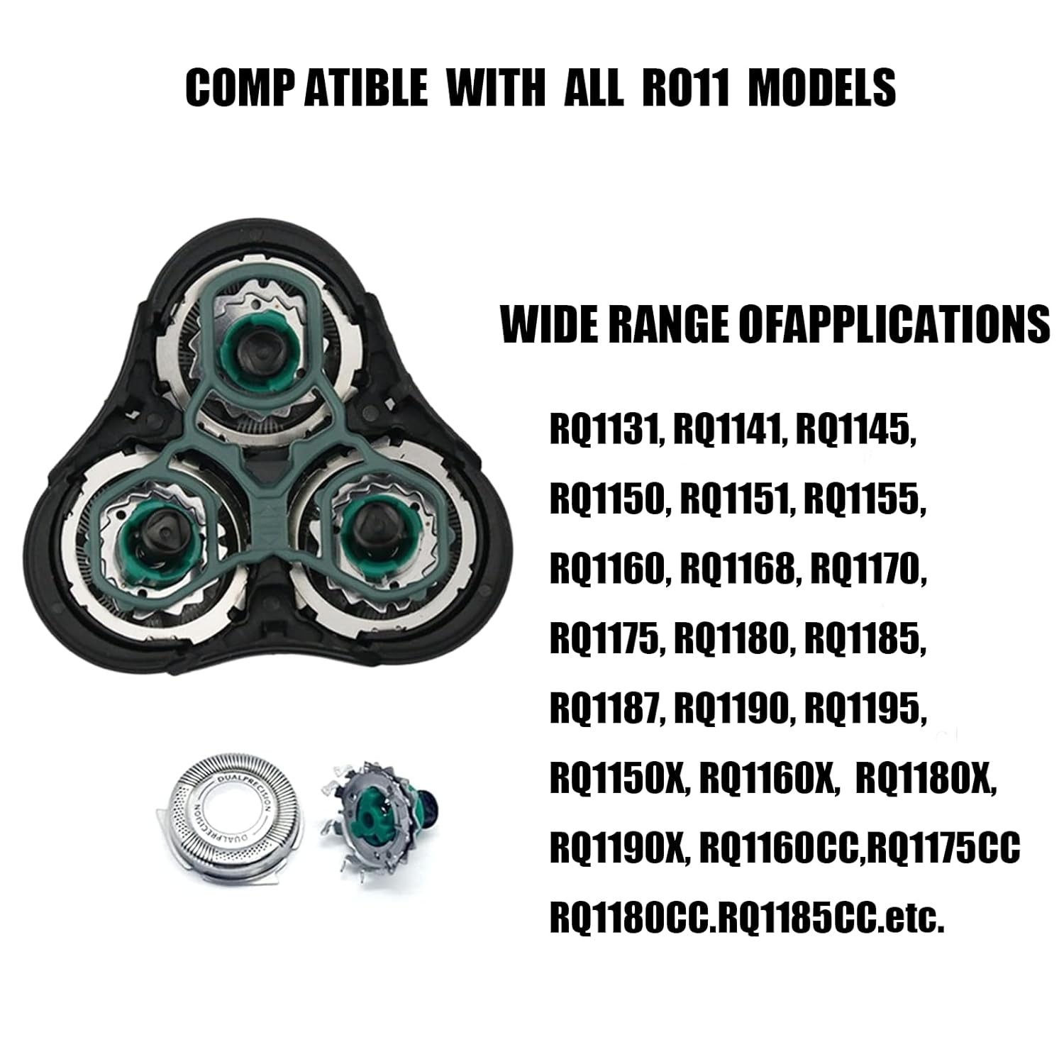 RQ11 Replacement Shaver Head Upgraded for Philipss Norelcos Senso Touch 2D 1100