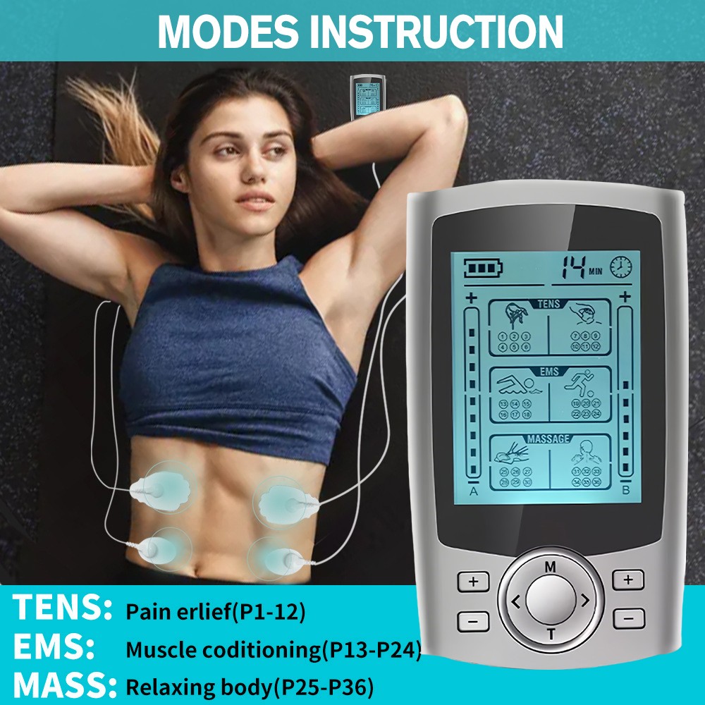 Tens Unit Muscle Stimulator Machine EMS Pulse 36 Modes Massager for Pain Relief