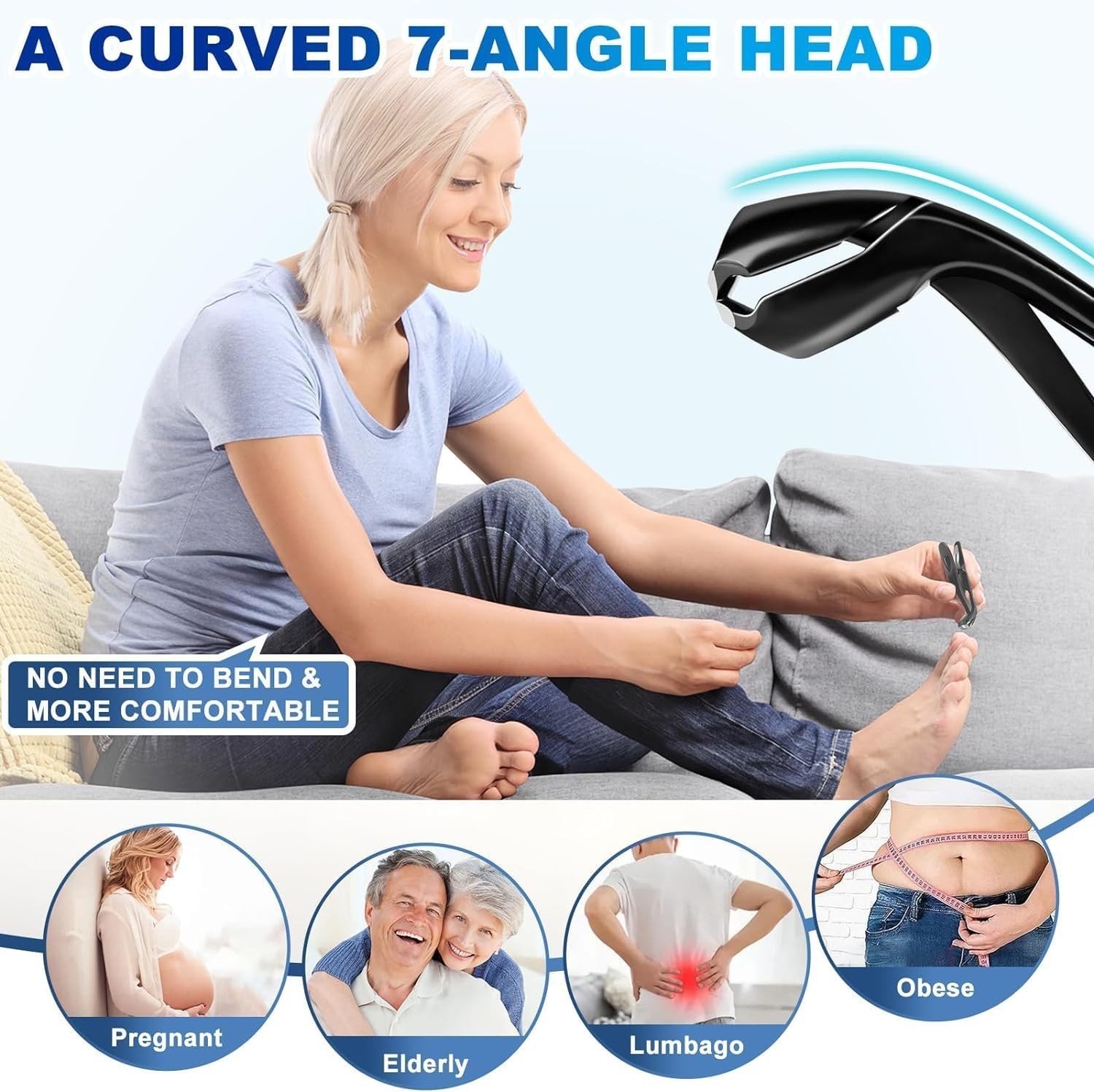Heavy Duty Toenail Clippers for Seniors Thick Nails Wide Jaw Angled Head
