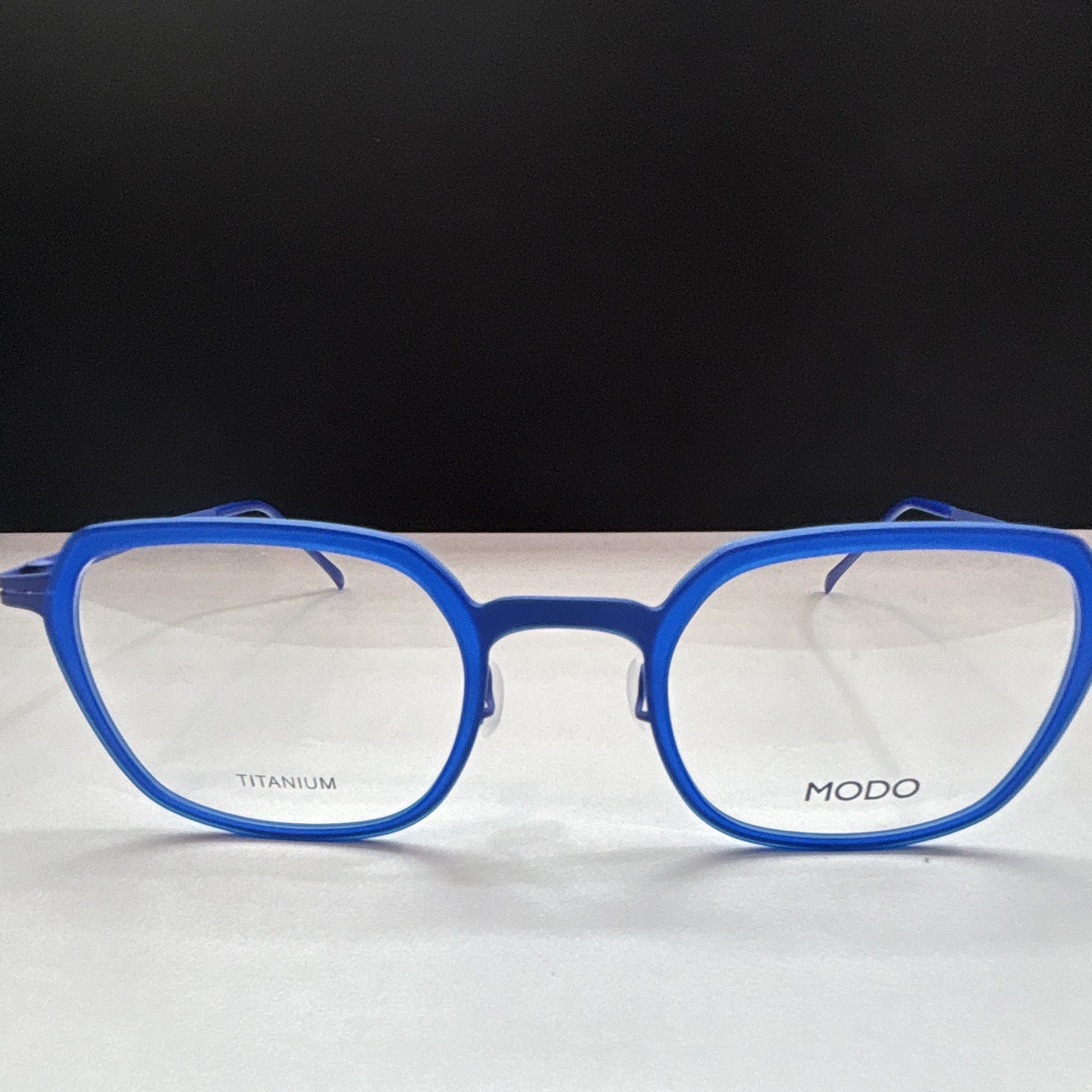 MODO 4116 Titanium Full Rim Eyeglasses Blue Square Unisex Adults 52-23-145