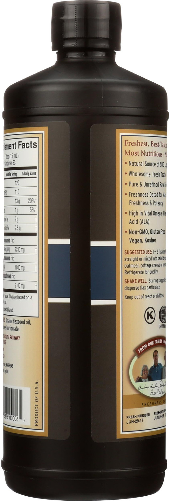 Barlean’s Lignan Flax Oil with 7,230mg ALA 32 Fl Oz (Pack of 1), Default