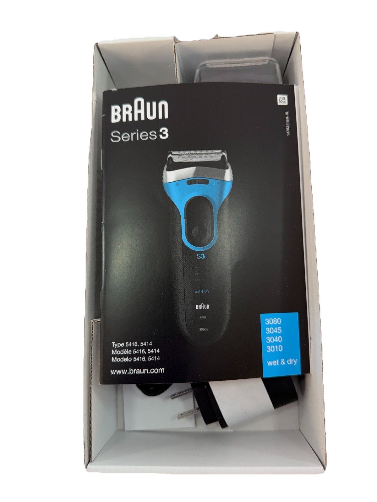 Braun Series 3 ProSkin Electric Shaver Wet & Dry Rechargeable Razor Open Box