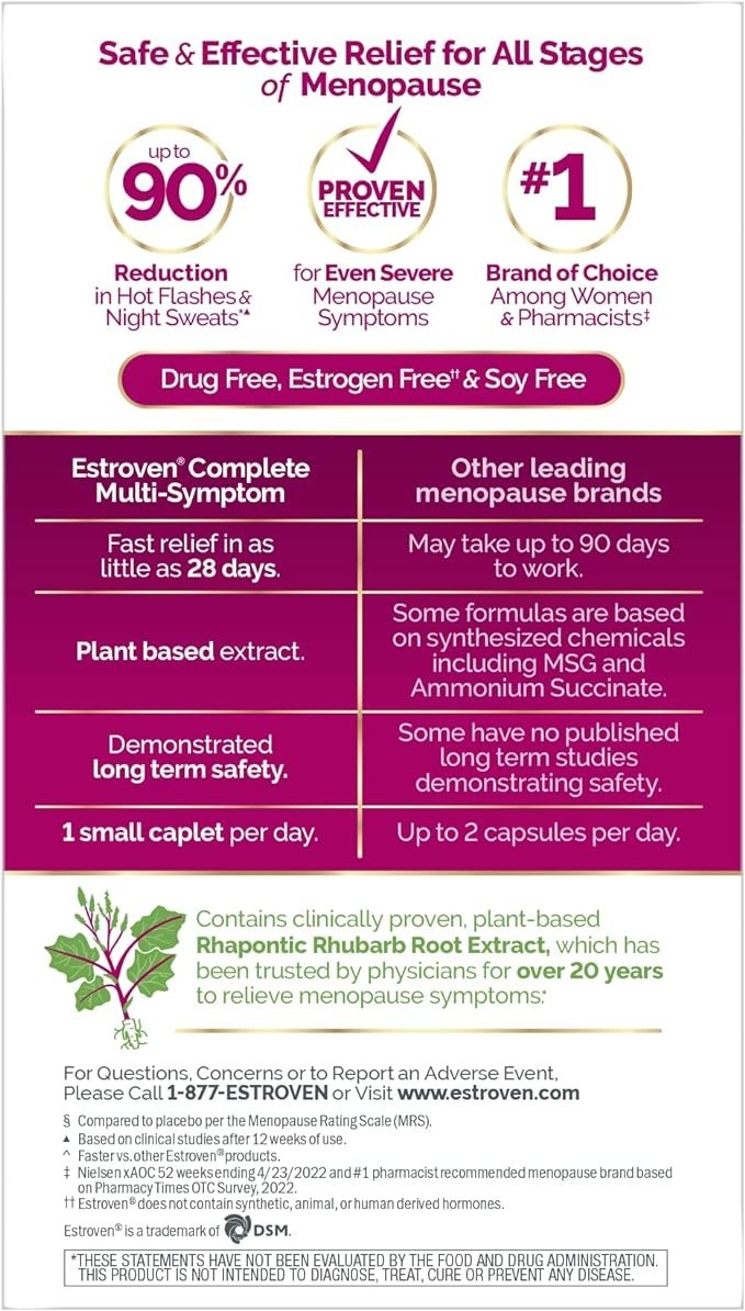 Estroven Complete Multi-Symptom Menopause Relief, 84 Caplets EXP 07/27