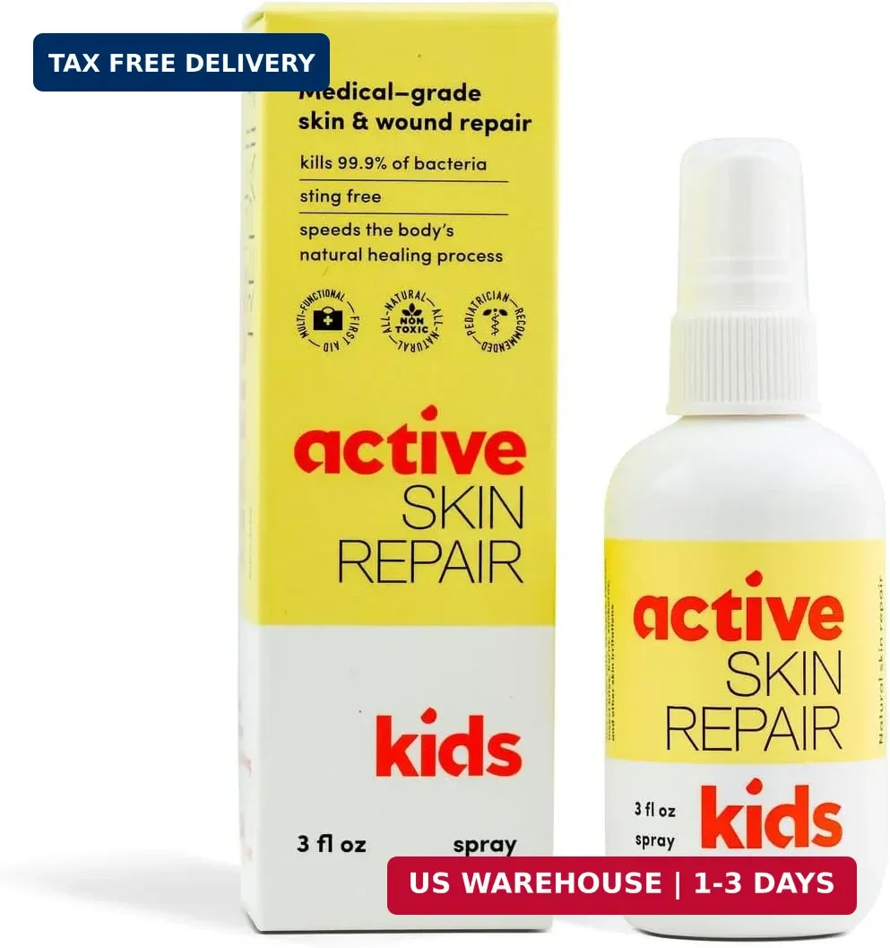 Active Skin Repair Kids First Aid Spray – Non-Toxic & Natural Kids Antiseptic Fo