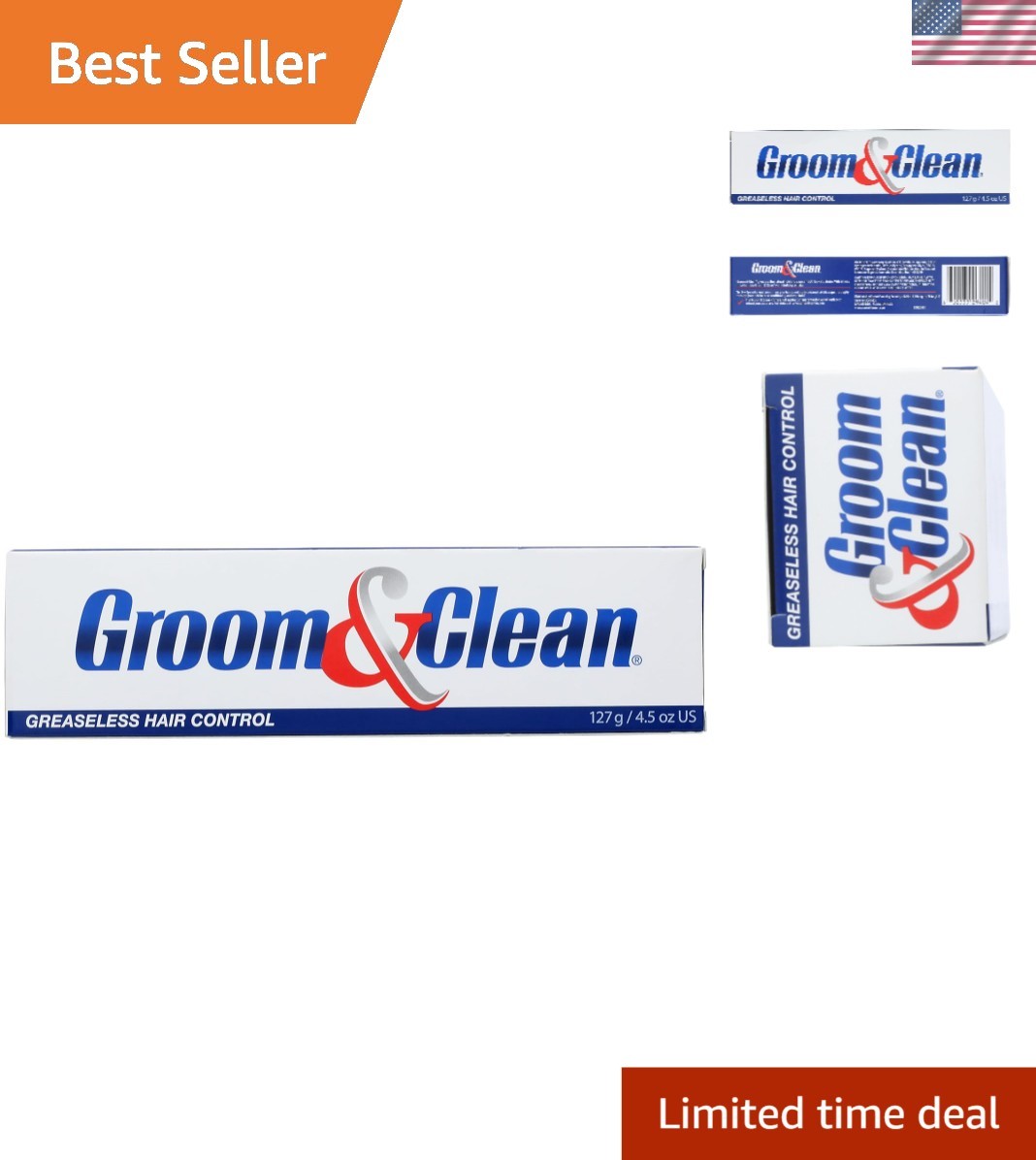 Groom and Clean Greaseless Hair Control Cream – Non-Residue, 4.5 Fluid Ounces