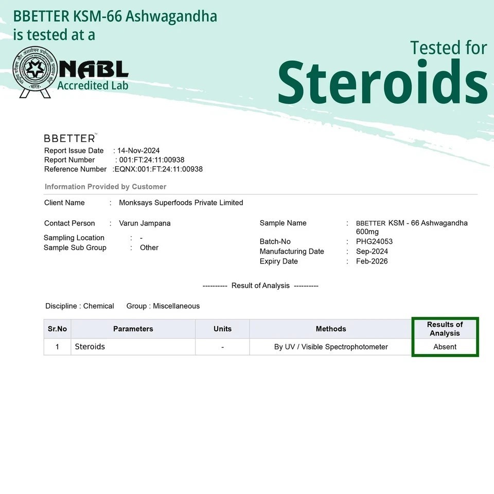 BBETTER Ashwagandha KSM-66 600mg | Stress Sleep Anxiety Relief 120 Caps