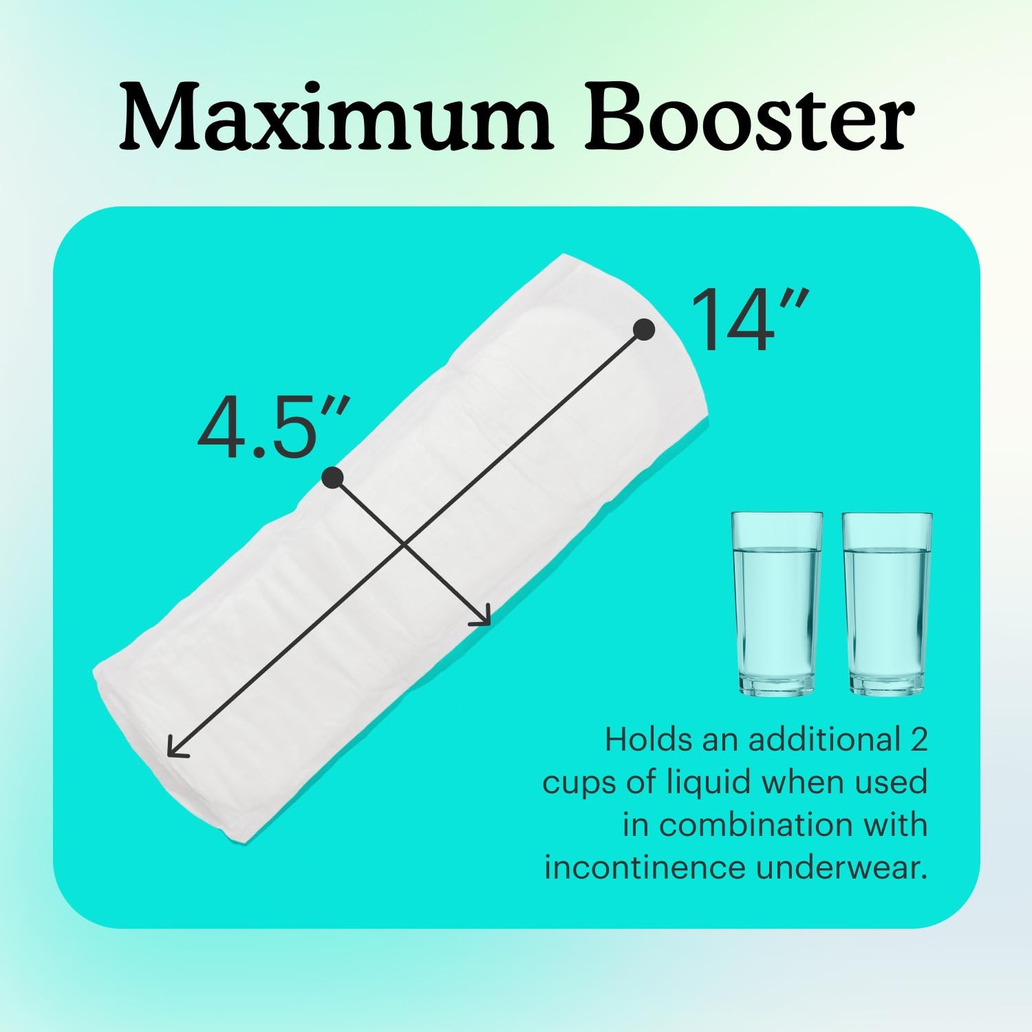 Because Maximum Incontinence Booster Pads, Adult 20 Count (Pack of 1), White