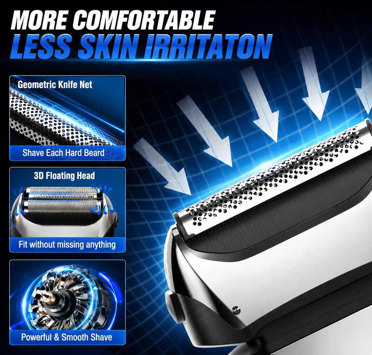 Electric Razor for Men,Shavers for Men Electric Razor Wet Dry
