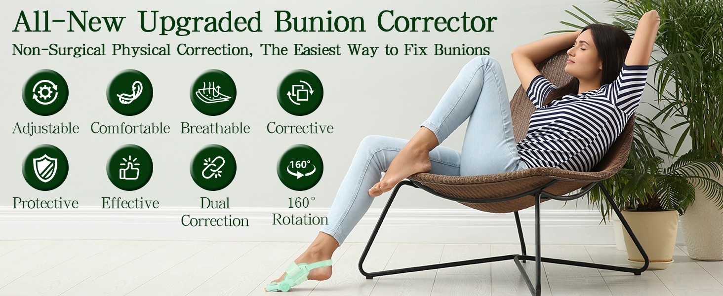 Bunion Fix Toe Valgus Corrector Big Toe Straightener Adjustable for Men & Women