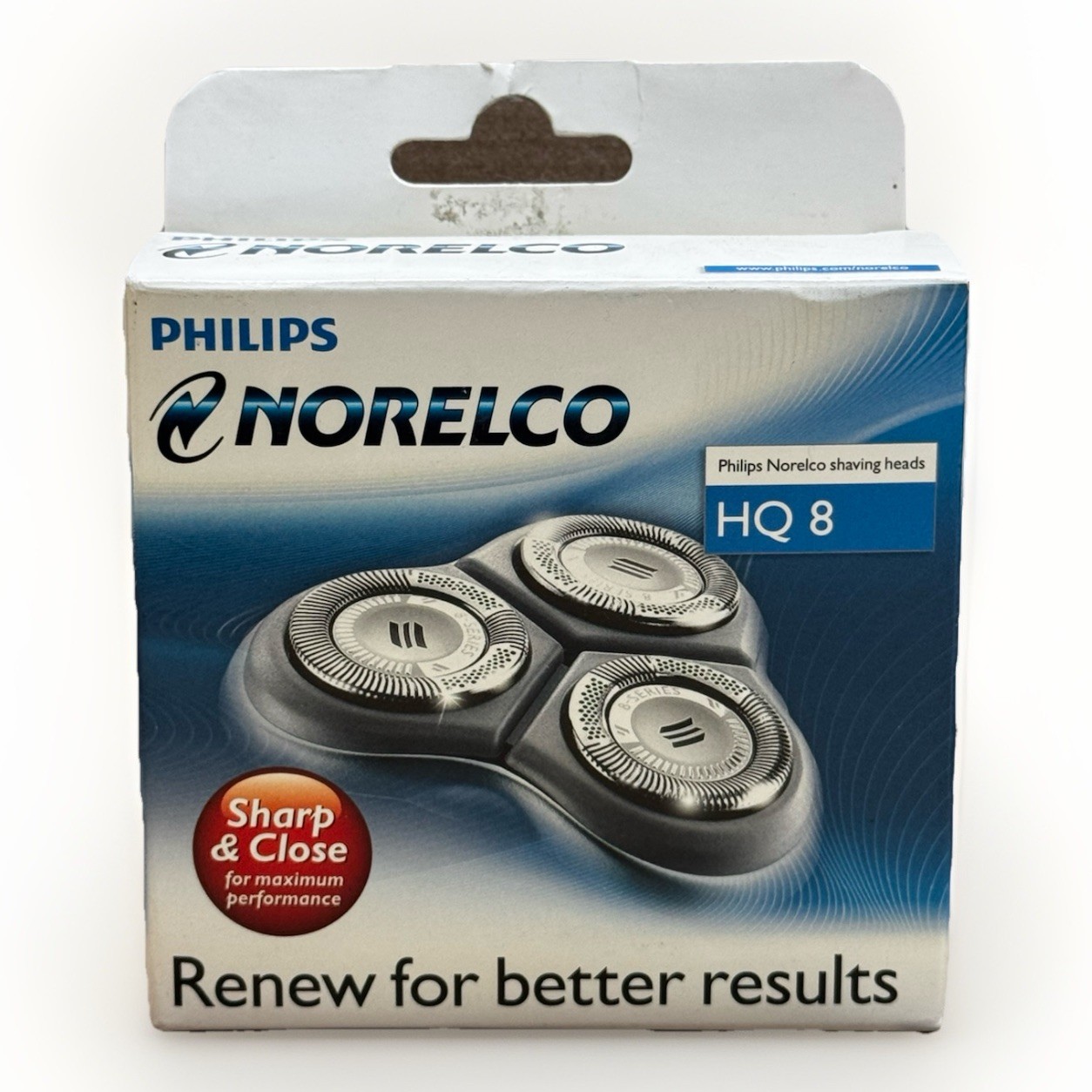 philips norelco hq8 shaving heads scuffed box