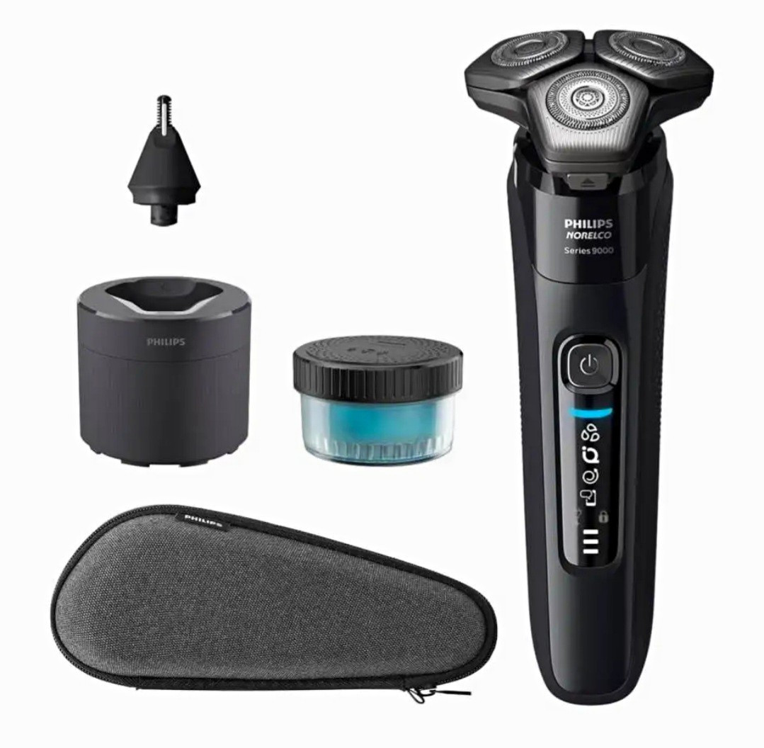 Philips Norelco Shaver 9400 3-Head Rotary Wet/Dry w/ Pod, Case, USB-A