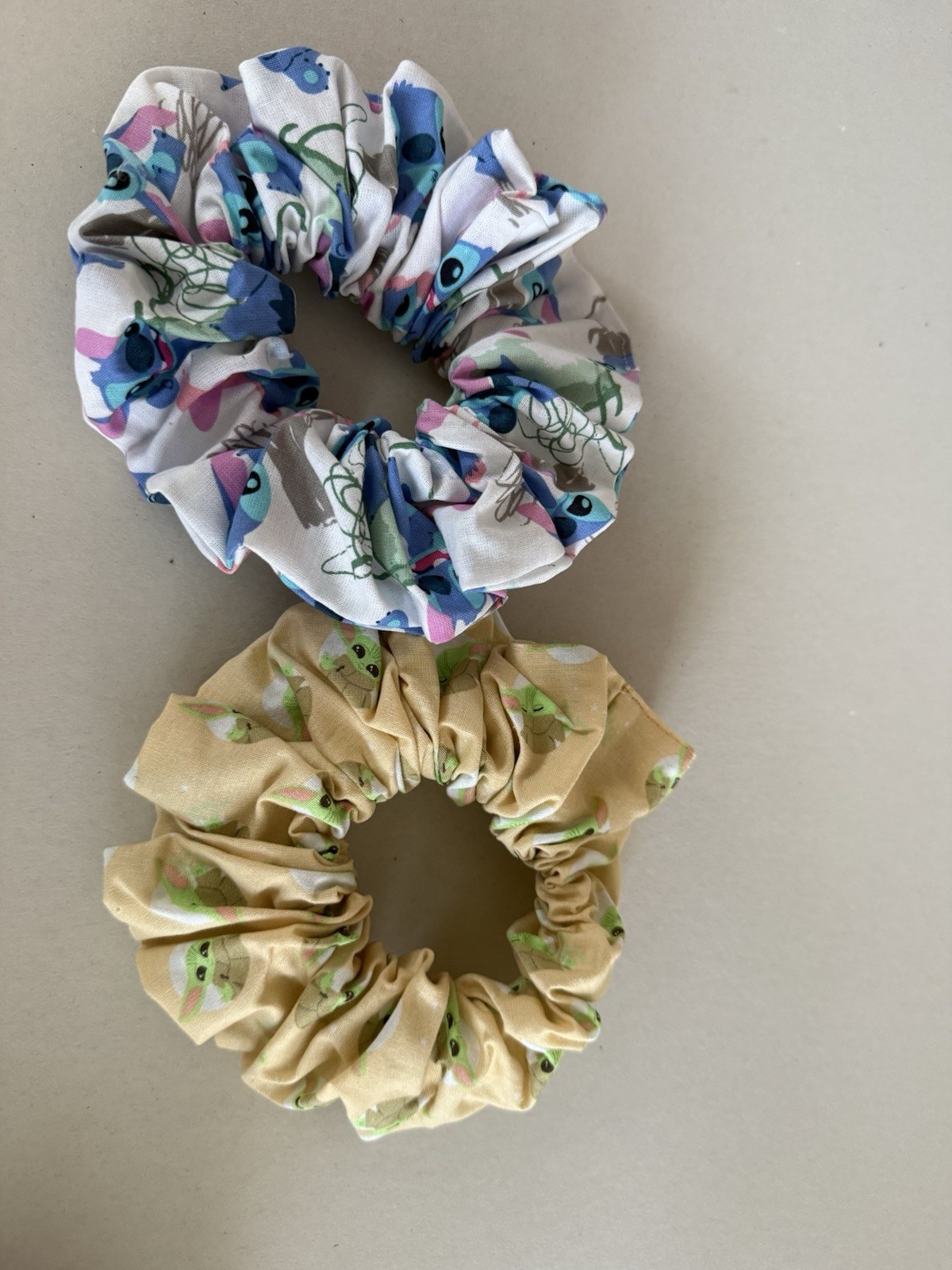 Multicolor Fabric Scrunchie Set 2-Pack Mixed Prints Round Elastic Hair Ties