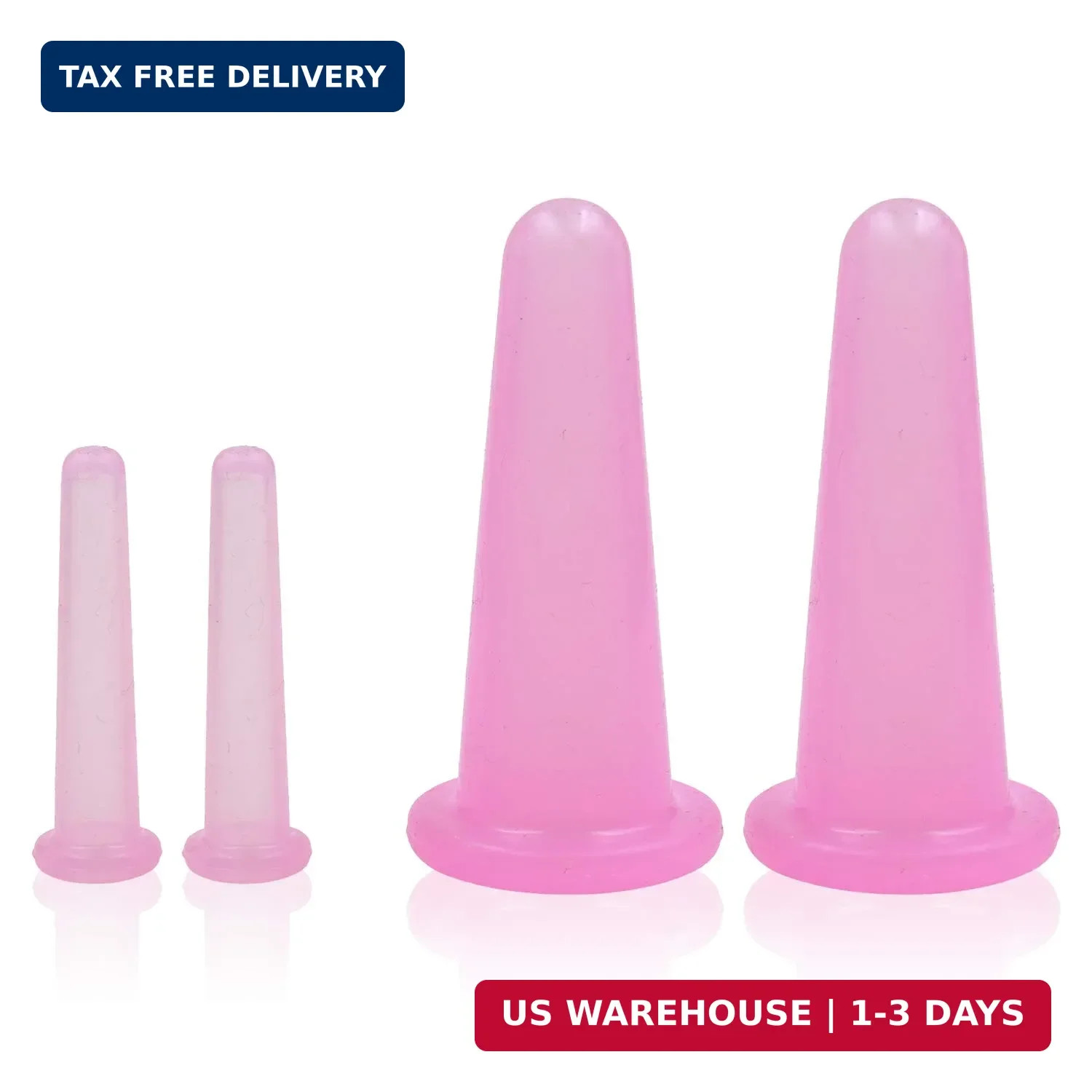 4 Pcs Facial Cupping Set,Natural Silicone Facial Massage Cup for Body,Face,Neck,