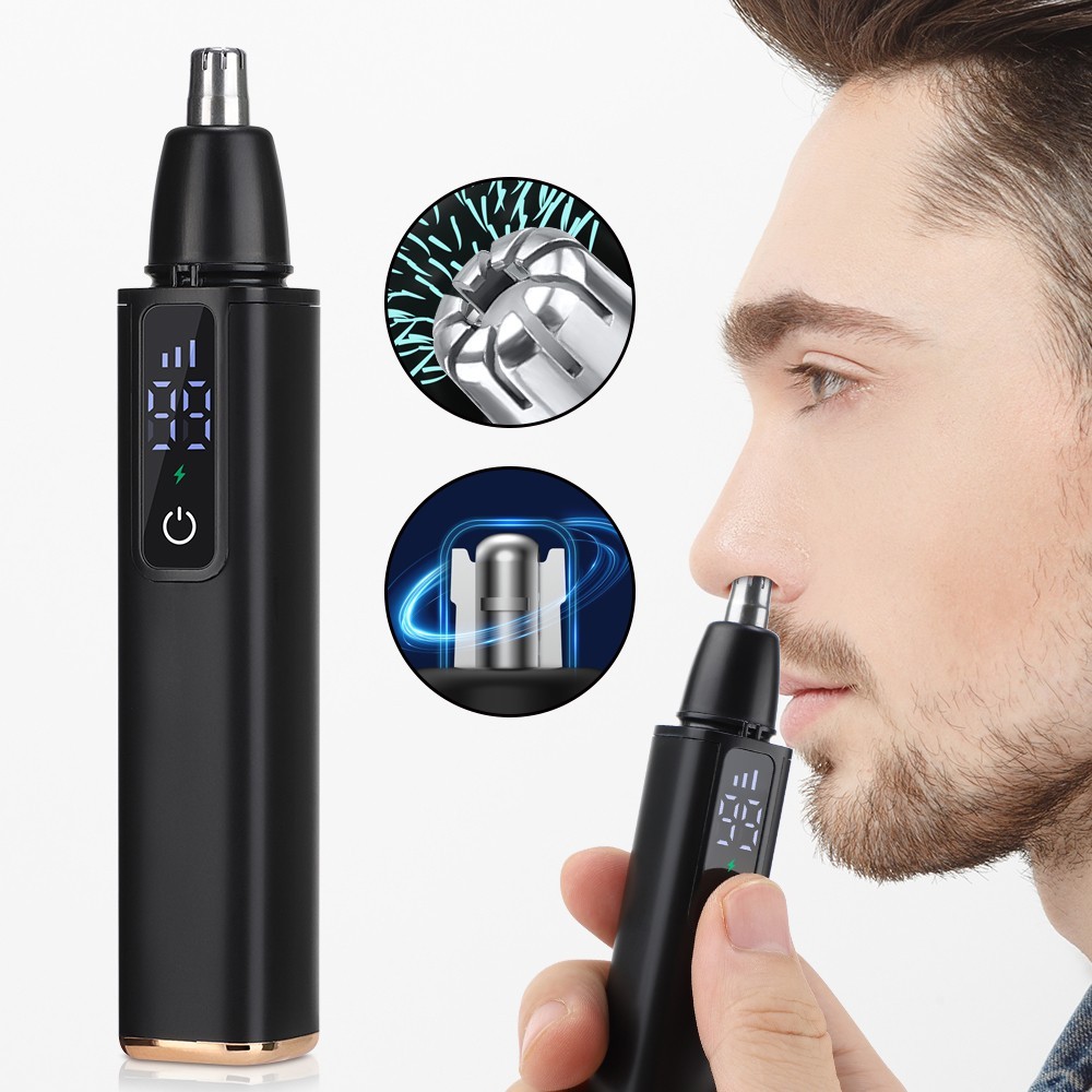 Ear and Nose Hair Trimmer with LED indicator USB Rechargeable Water Resistant