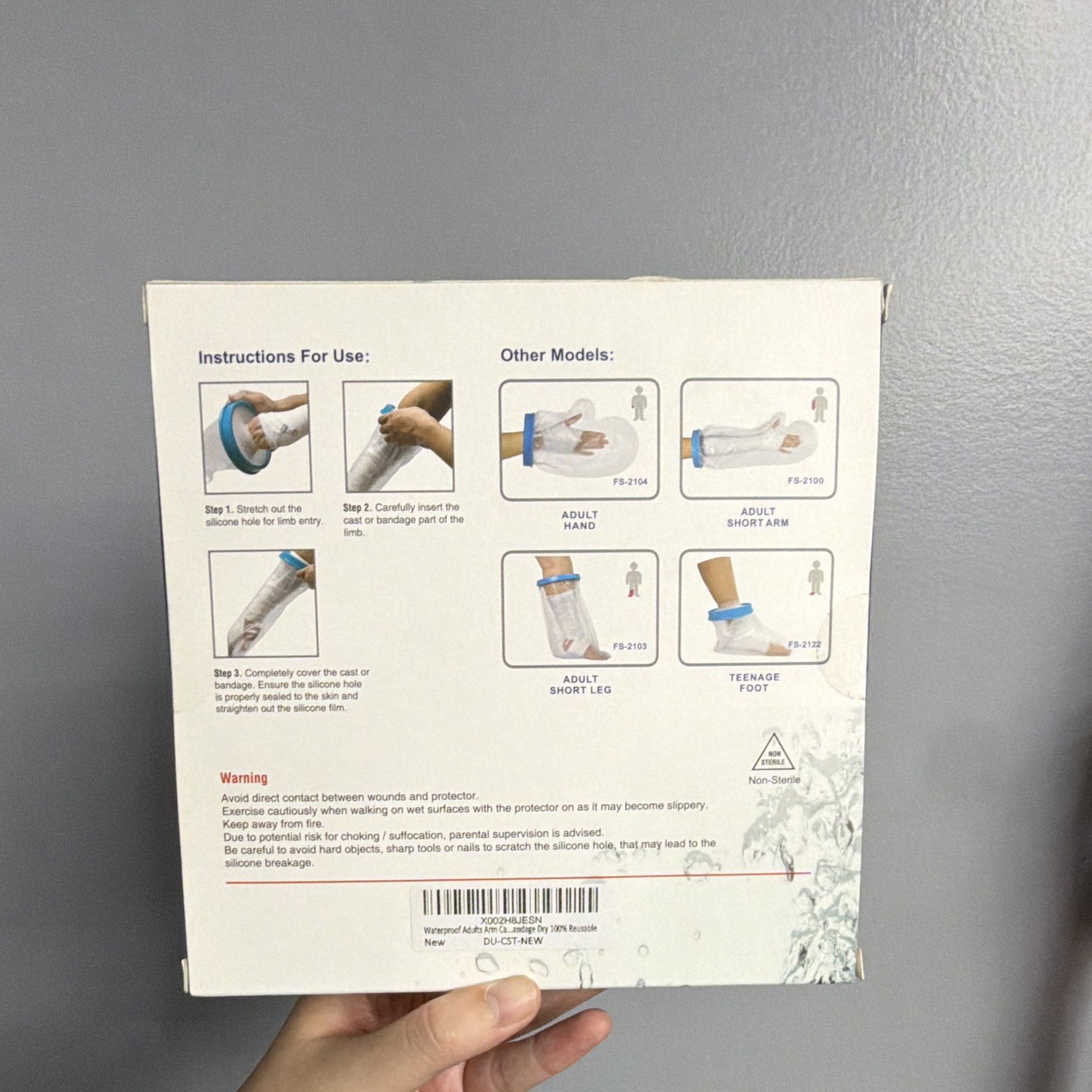 Firstar Waterproof Cast/Bandage Protector Clear Adult Long Arm FS-2101