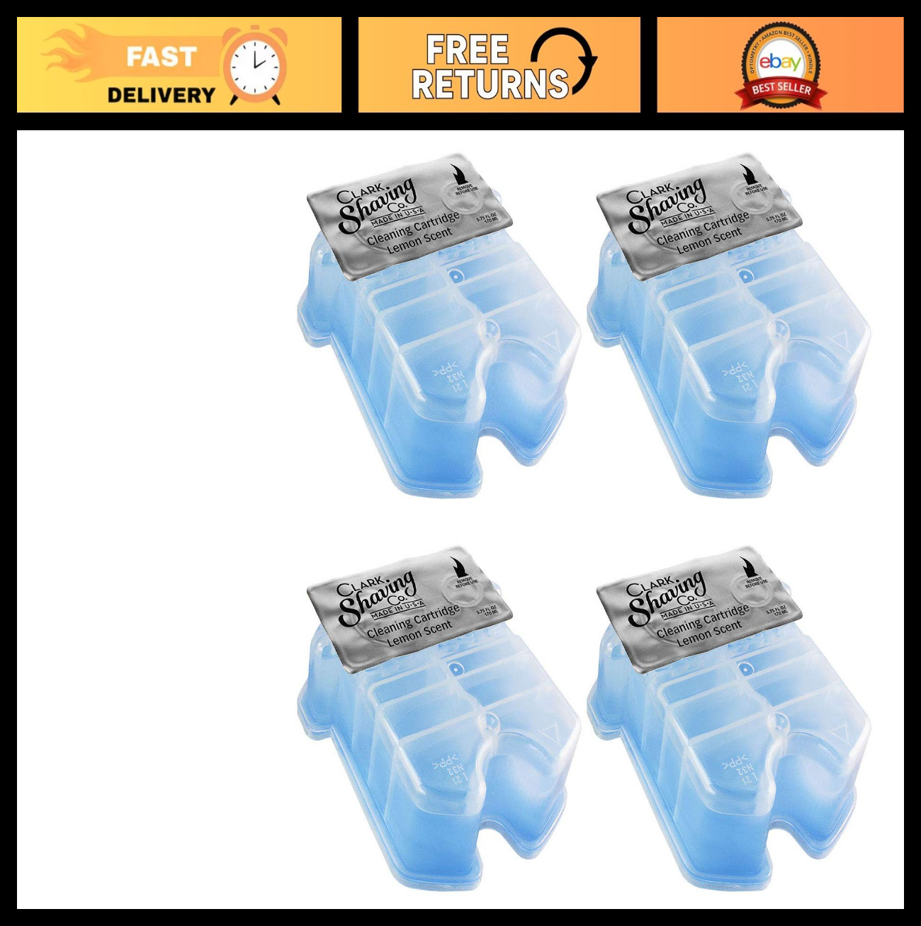 Refill Cartridges for Braun Clean & Renew CCR – 4-Pack Shaving Replacement Parts