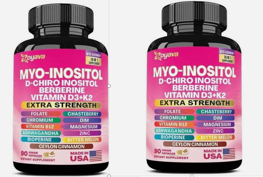 2PCS Myo Inositol & D-Chiro Inositol Supplement for Women, 120 Capsules