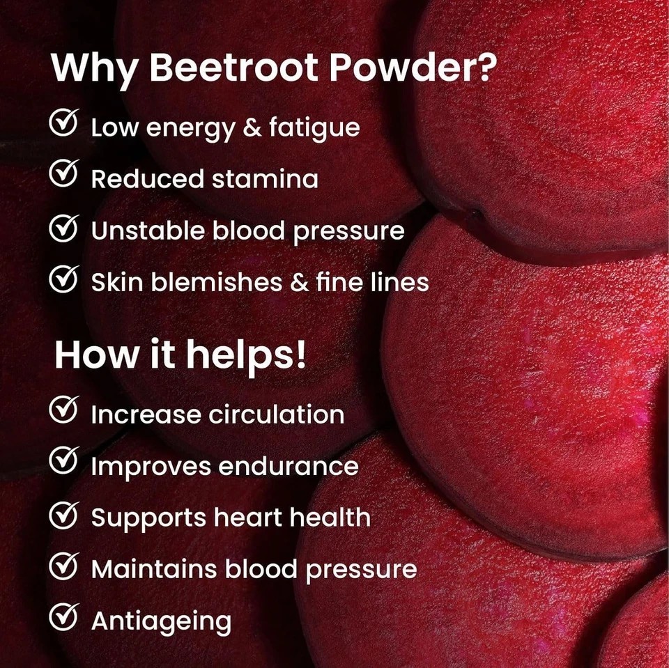Organic Beetroot Powder For Face, Skin & Hair I Drinking | Eating | 100% Pure