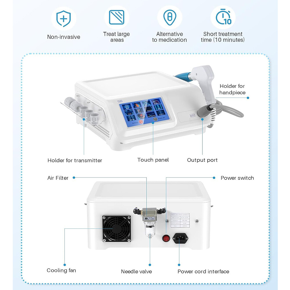 8 Bar ESWT Pneumatic ED Shockwave Therapy Machine Pain Relief ED Treatment