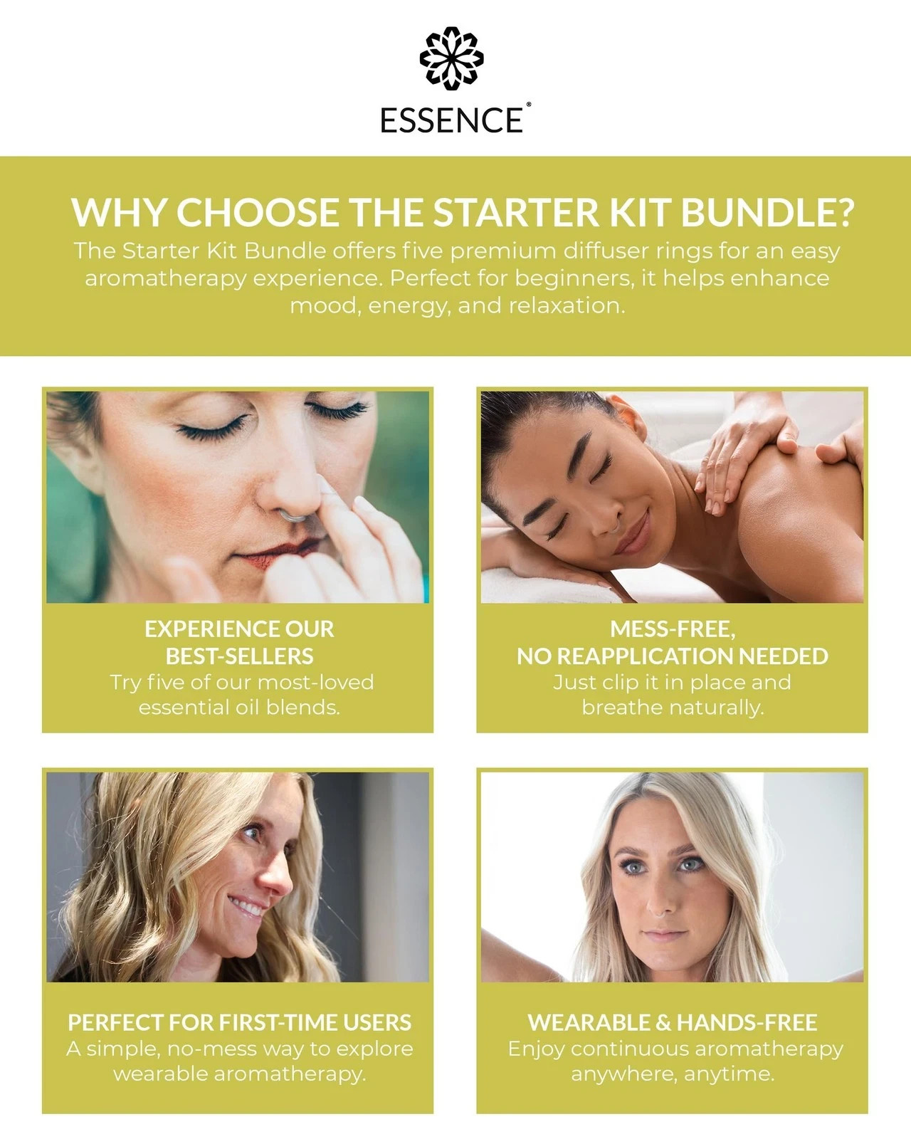 Essence Nasal Diffuser Starter Kit – Essential Oil Silicone Nose Ring Inhaler…