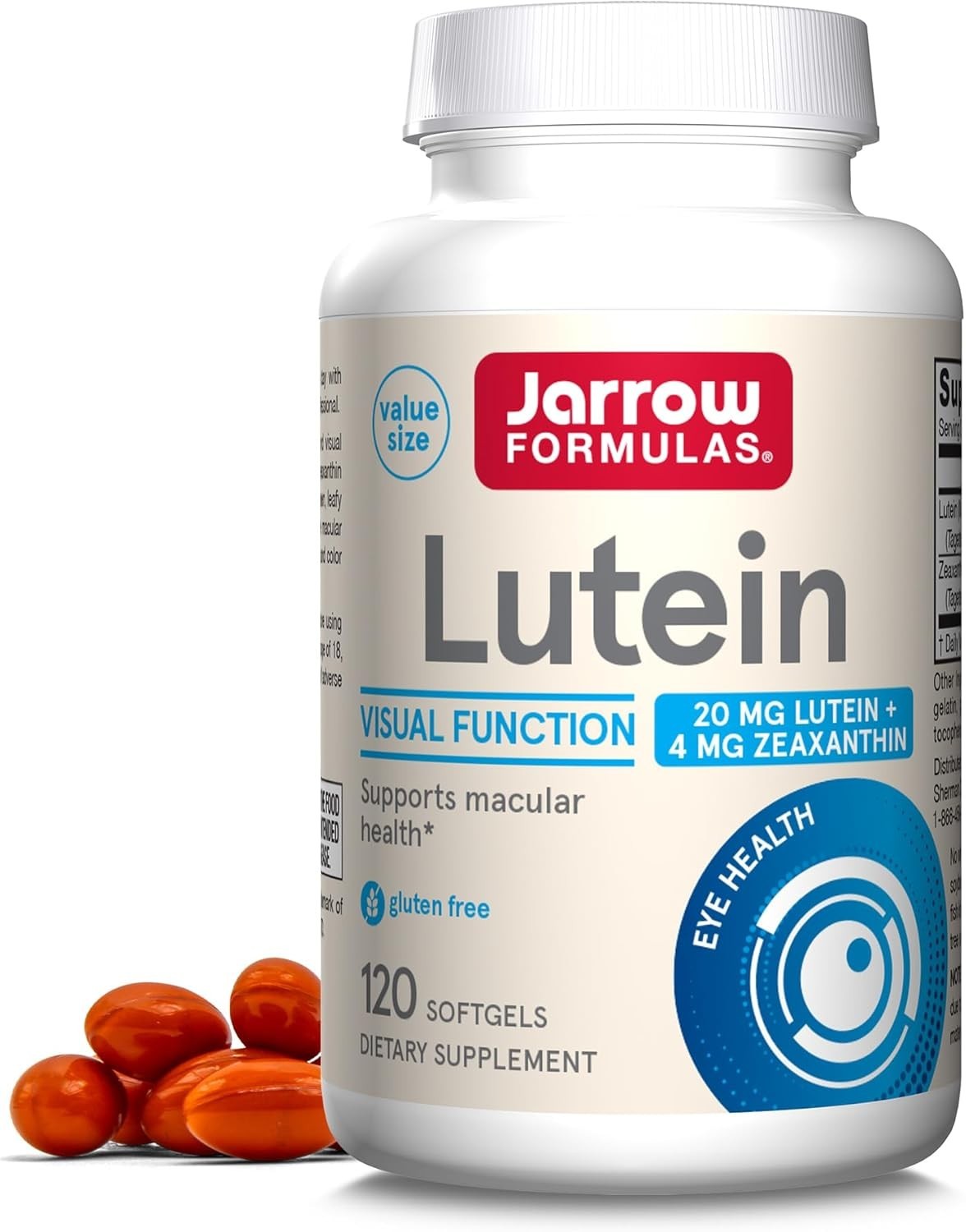 Gluten-Free Lutein 20mg & Zeaxanthin Softgels – Daily Eye Support – 120 Count