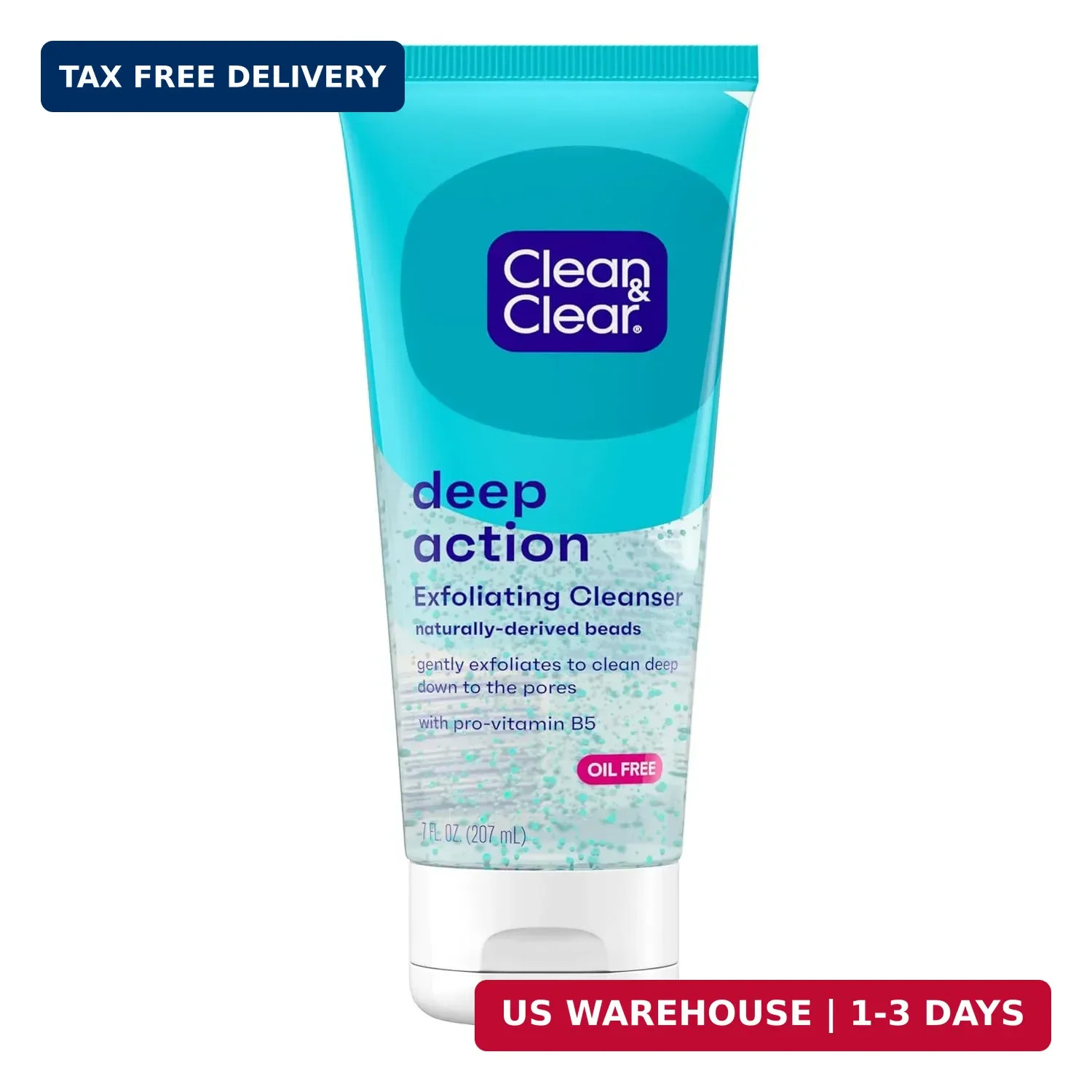 Clean & Clear Deep Action Exfoliating Facial Cleanser, Scrub & Face Wash, Pro-Vi