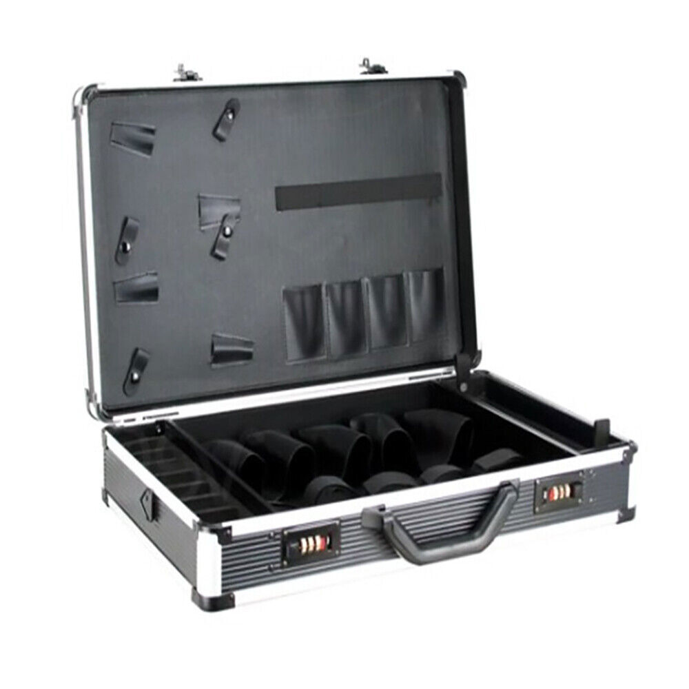 Stylist Barber Tool Case Double Combination Lock Metal Corners Adjustable Strap