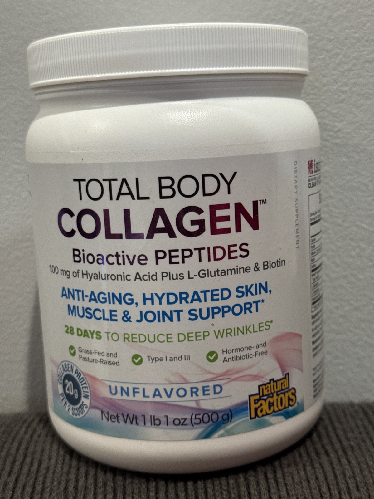 Natural Factors Total Body Collagen 1lb 1oz (500g) Unflavore 🌹
