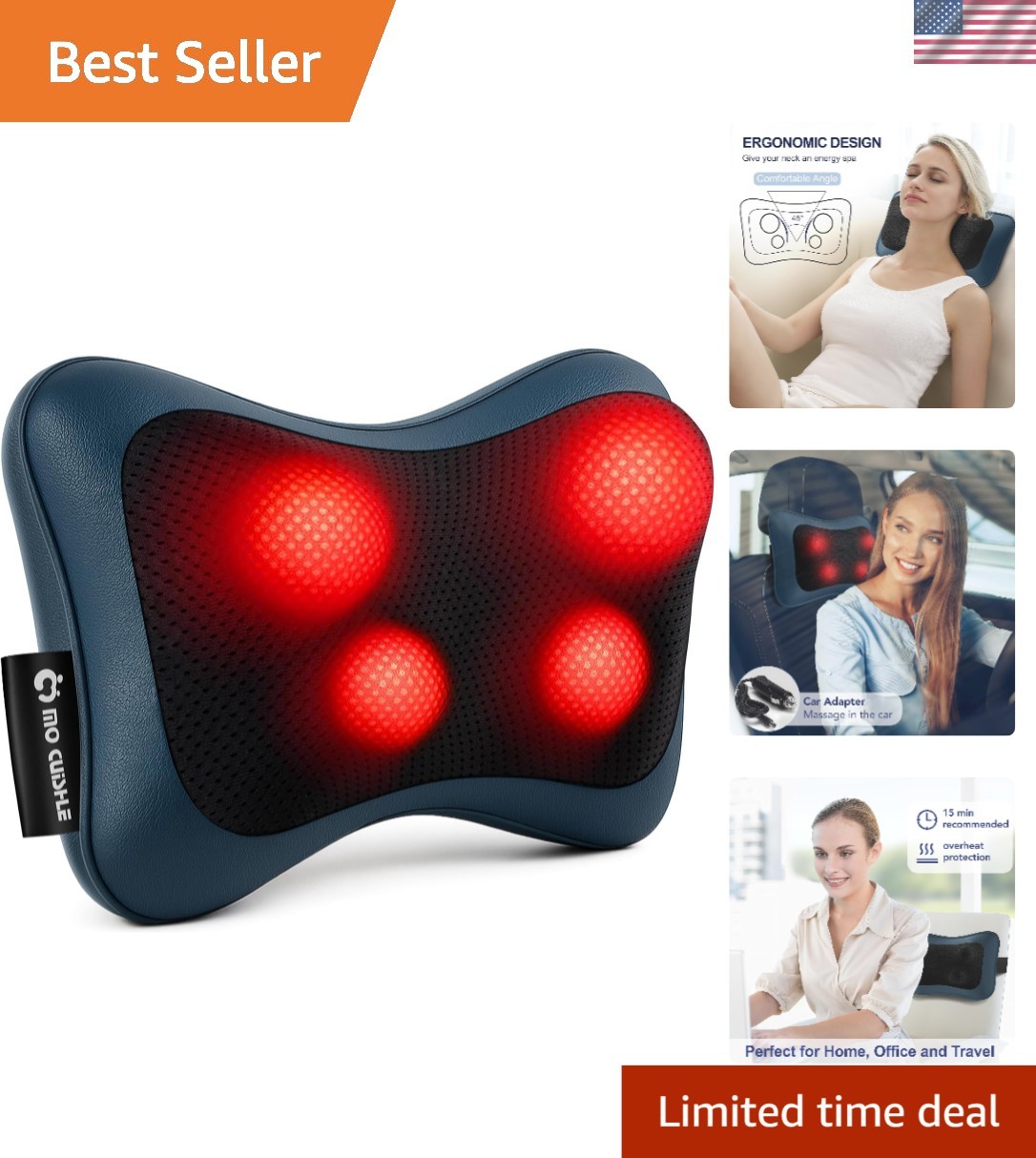 Leather Shiatsu Massage Pillow with Heat – Pain Relief for Every Occasion